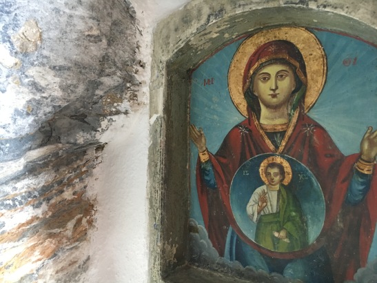 Inside Hozoviotissa Monastery